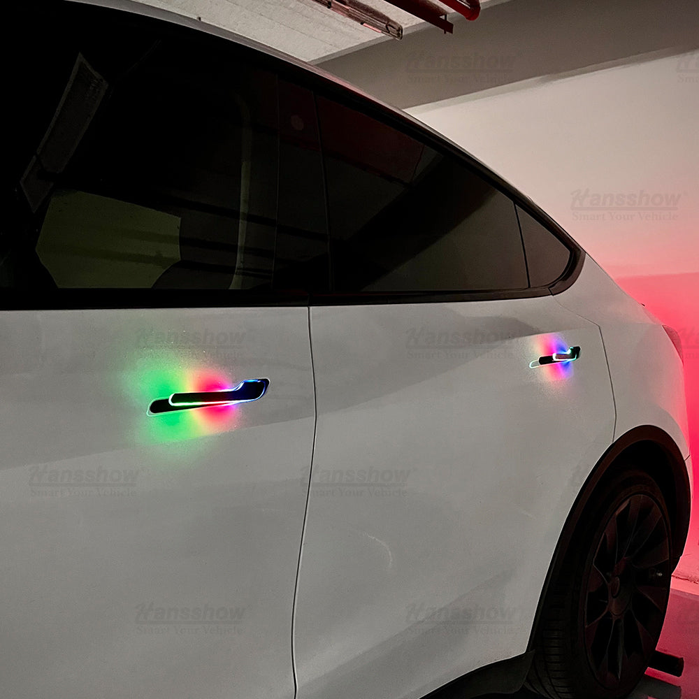 Model 3/Y Colorful Auto 4 Doors Handles (V5 Pro/V6) for Tesla Model Y - handle in action
