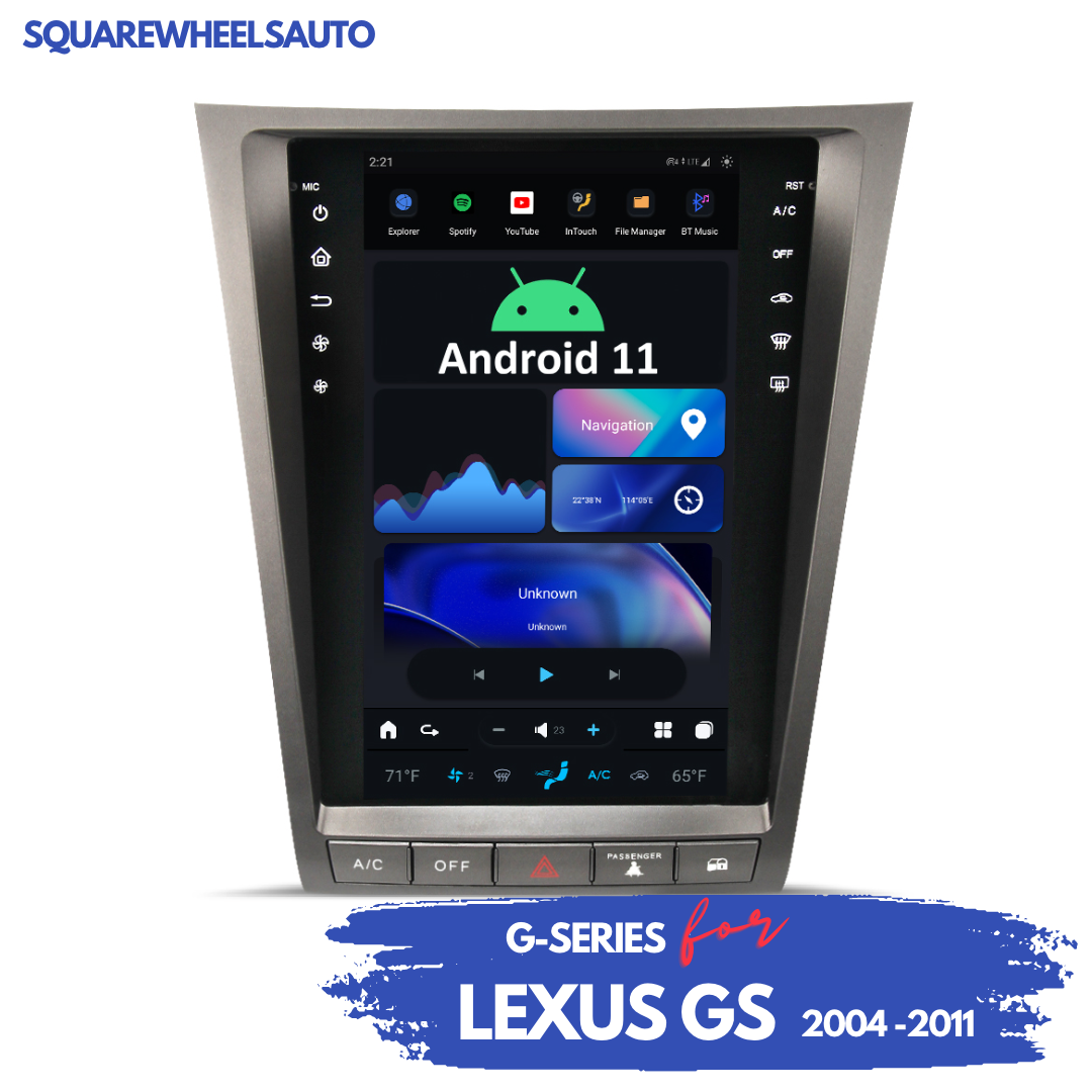 Unidad principal Lexus GS Serie G estilo Tesla Android 11 (GS300, GS350, GS400, GS430, GS450h, GS460), 2004-2011
