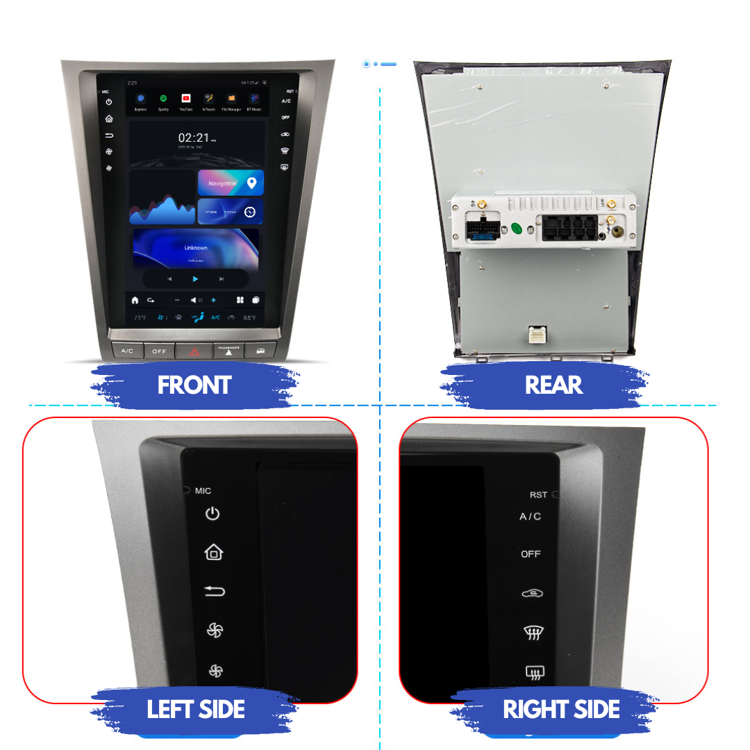 Unidad principal Lexus GS Serie G estilo Tesla Android 11 (GS300, GS350, GS400, GS430, GS450h, GS460), 2004-2011