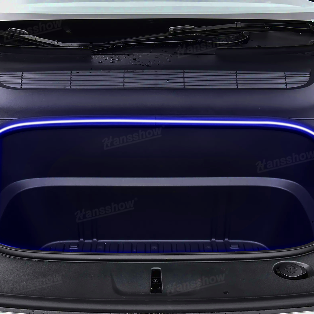 Model Y Juniper Front Trunk LED Light Strip RGB for Tesla Ambient Lighting - Side Angle View