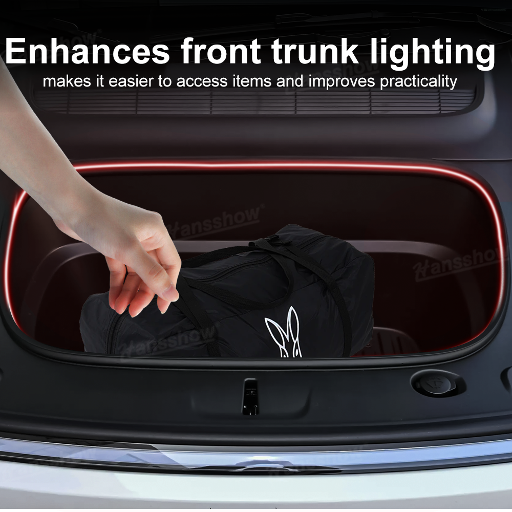 Model Y Juniper Front Trunk LED Light Strip RGB for Tesla Ambient Lighting - Color Spectrum Display