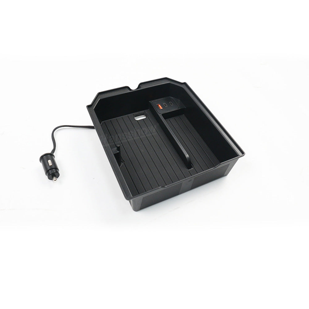 Model Y Juniper Center Console Organizer with armrest open