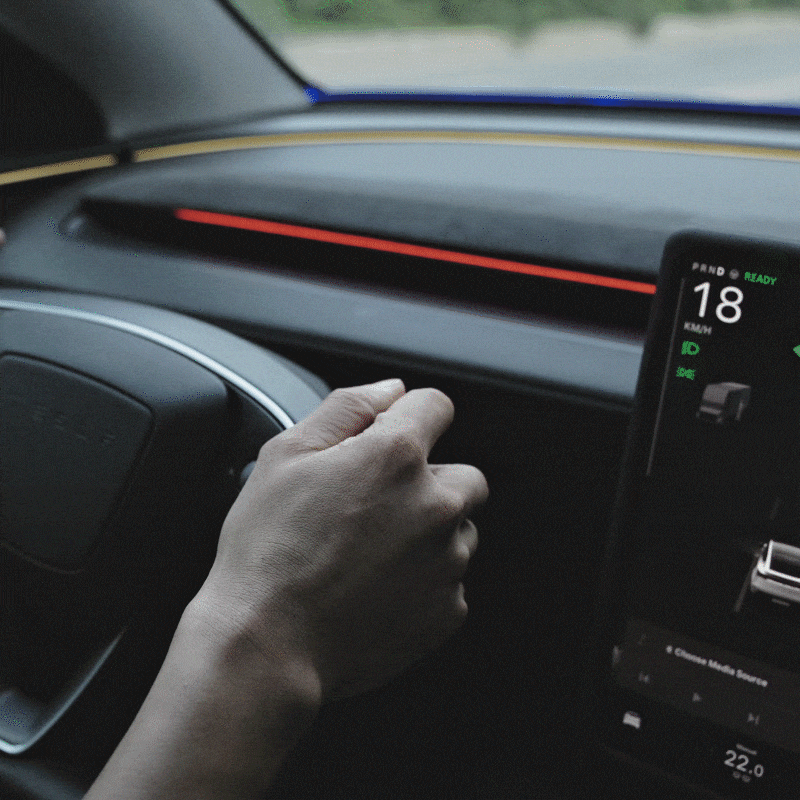 Streamer Ambient Light for Tesla Model Y & 3 front view