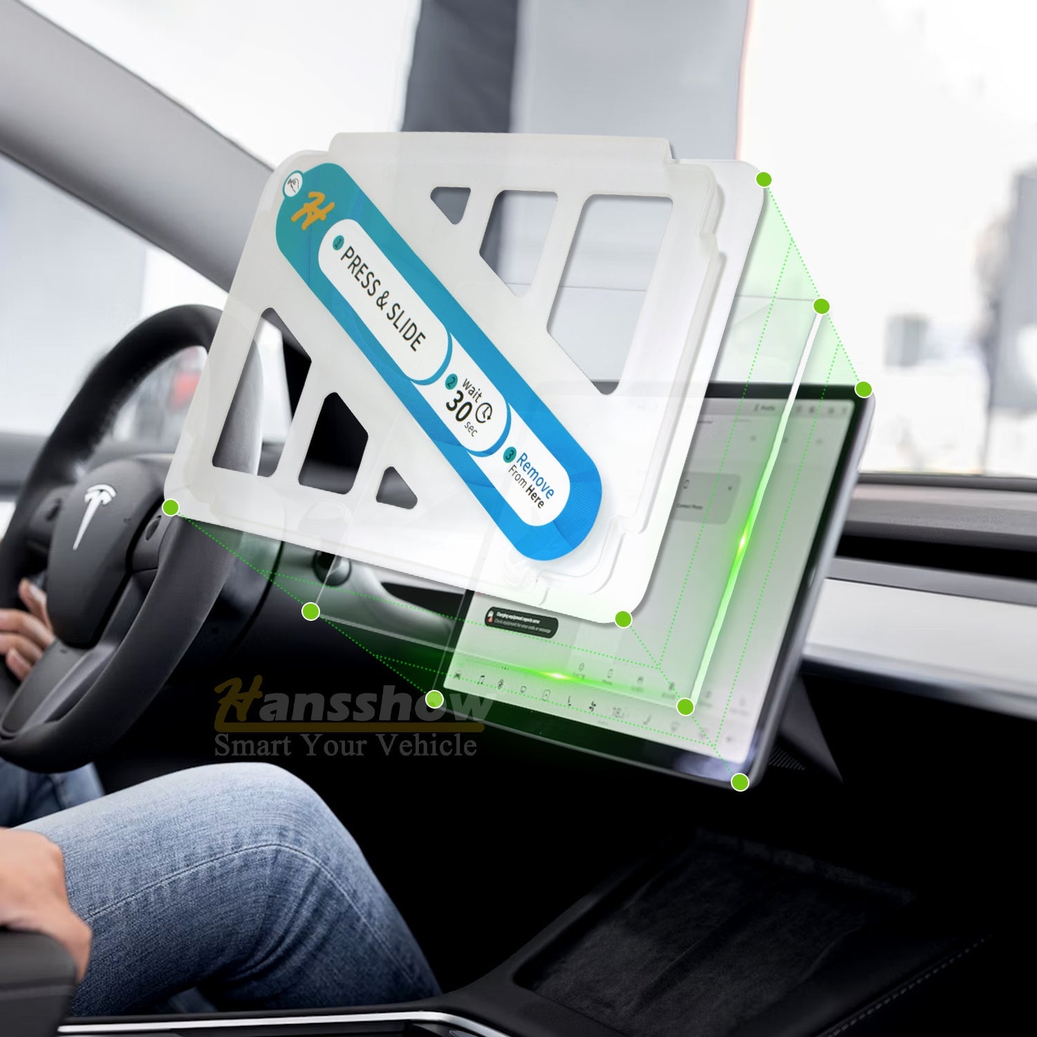 Model 3/Y Tempered Glass Screen Protector auto-alignment mount kit