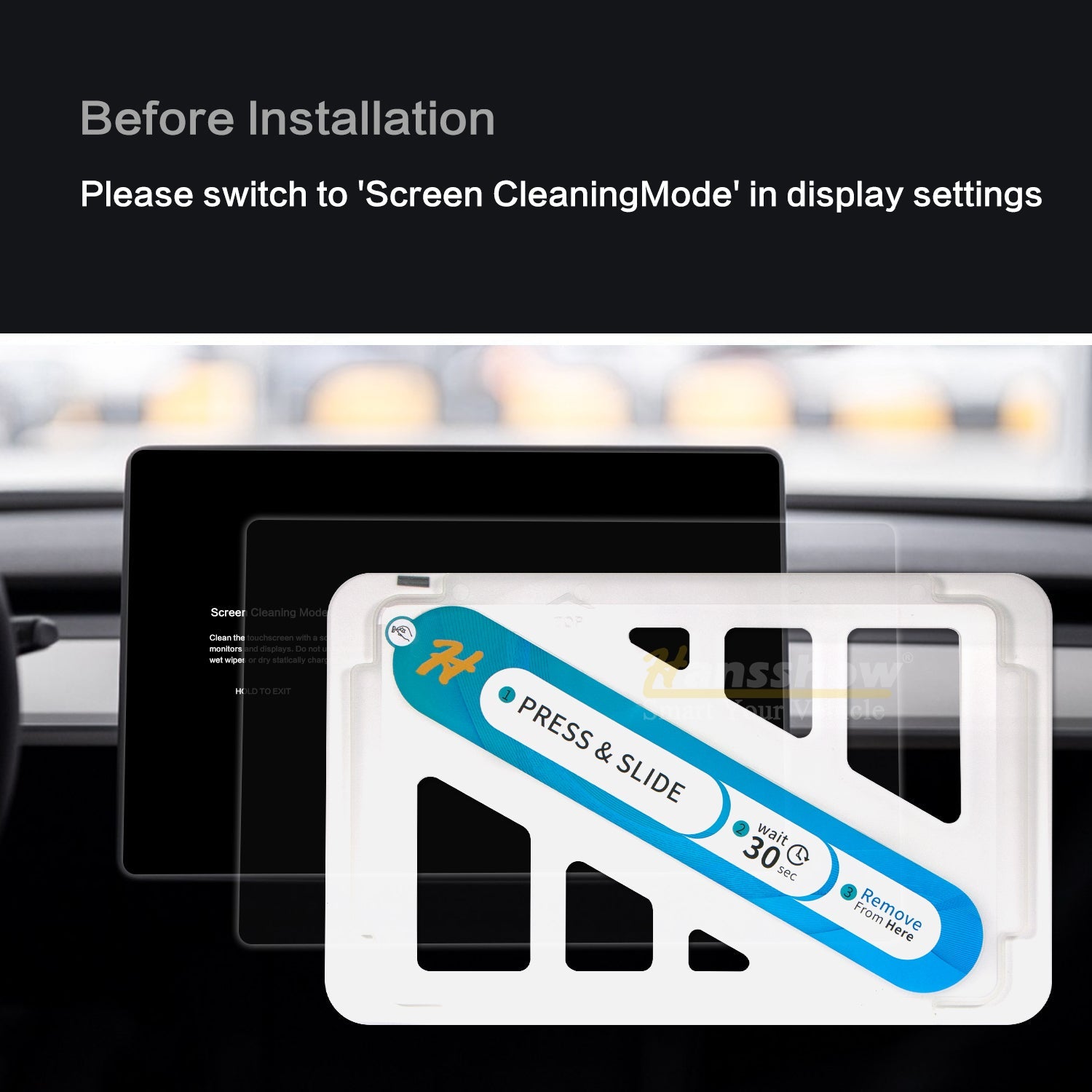 Model 3/Y Tempered Glass Screen Protector Matte in bright light