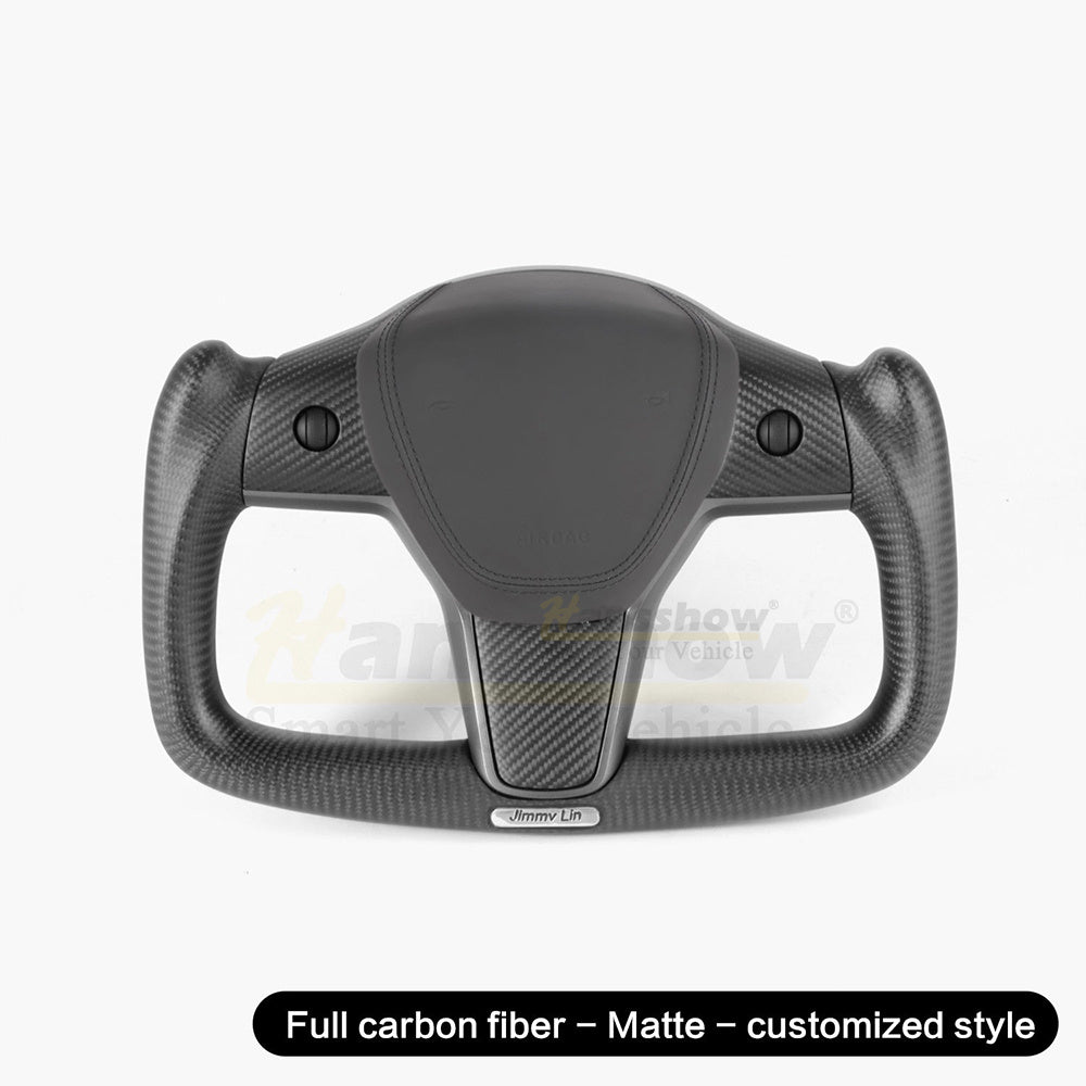 Model 3/Y Full Carbon Fiber Yoke Steering Wheel for Tesla Model Y