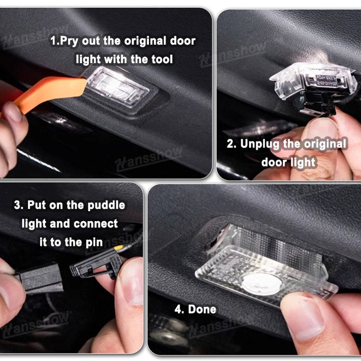 Model Y/3 Highland Welcome Door Projector Light installed view