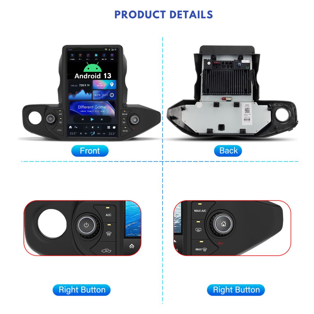 13.6" G-Series Tesla Screen for Jeep Wrangler (2018-2021)