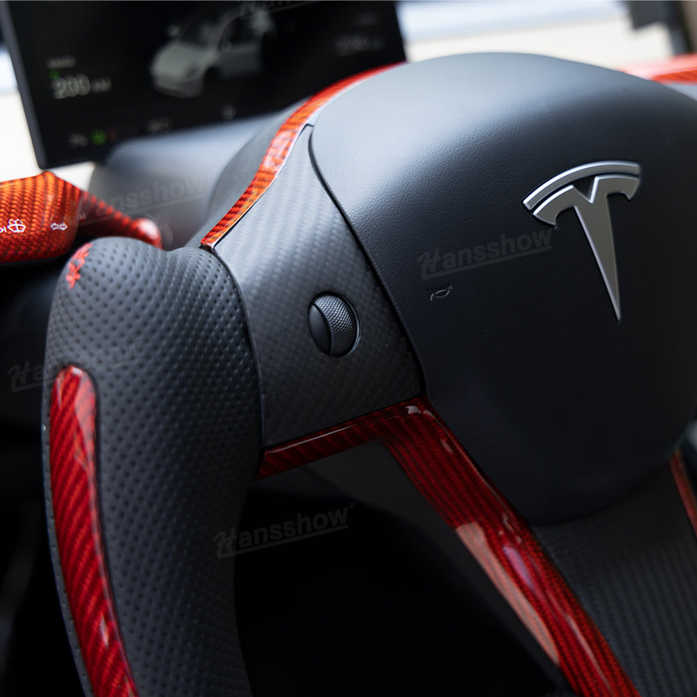 Yoke Style Steering Wheel for Tesla Model Y/3 - Close Up