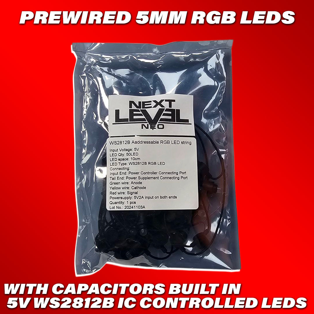 Pre-wired 5mm RGB Flow Series LEDs - Headliner LEDs
