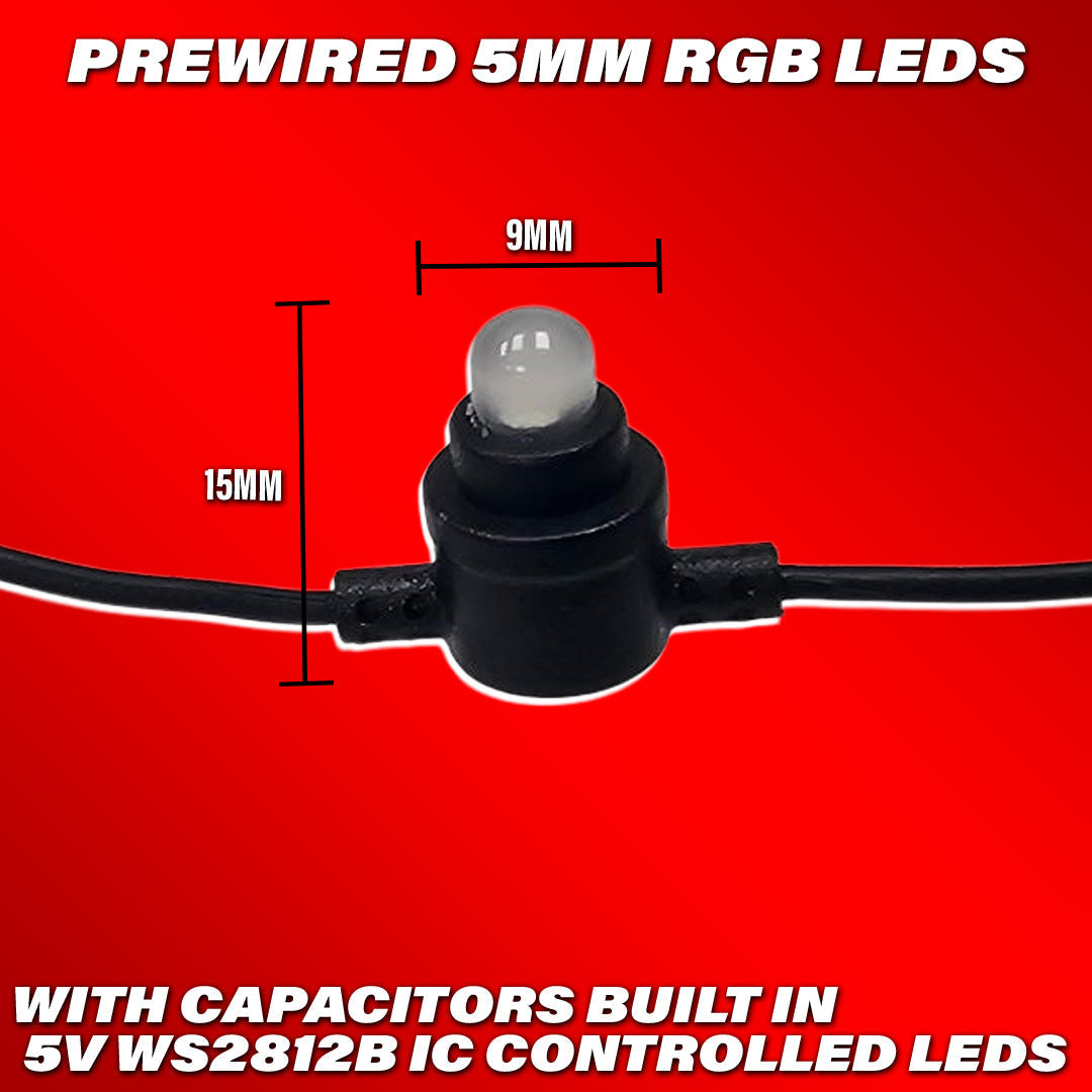 Pre-wired 5mm RGB Flow Series LEDs - Headliner LEDs