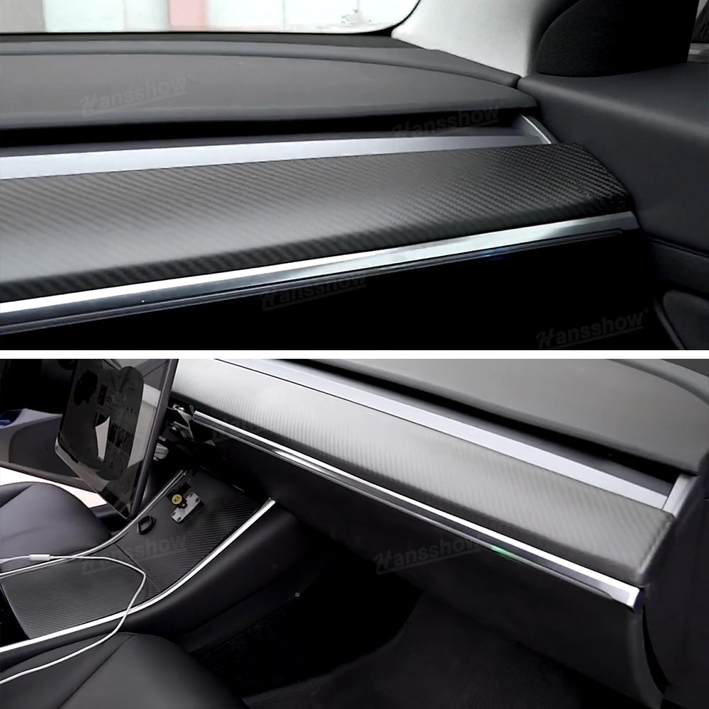 Model Y 2020+ Dashboard Cover Real Carbon Fiber Matte Trim Panel Caps - Dashboard integration
