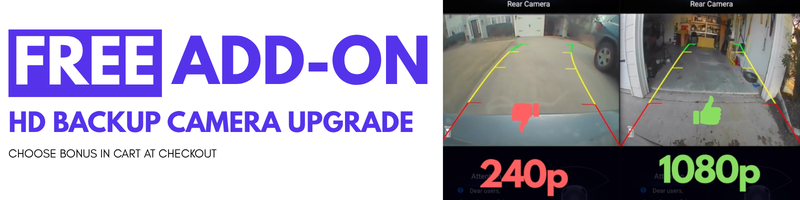 Free add-on: HD backup camera upgrade — choose bonus in cart at checkout