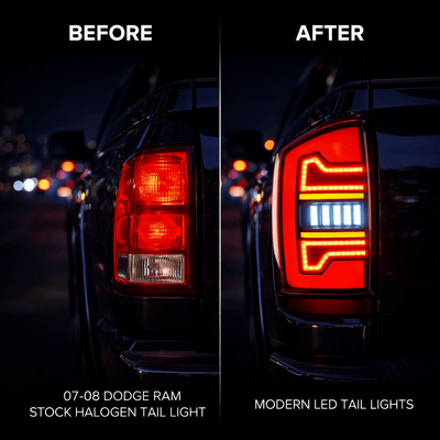 Dodge 2007 2008 Ram 1500 2500 3500 LED Smoked Tail Lights