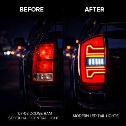 Dodge 2007 2008 Ram 1500 2500 3500 LED Smoked Tail Lights