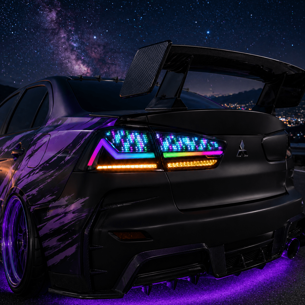 Mitsubishi Lancer 08-18 RGB Tail Lights 30 Custom Digital Patterns