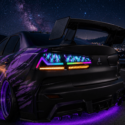 Mitsubishi Lancer 08-18 RGB Tail Lights 30 Custom Digital Patterns