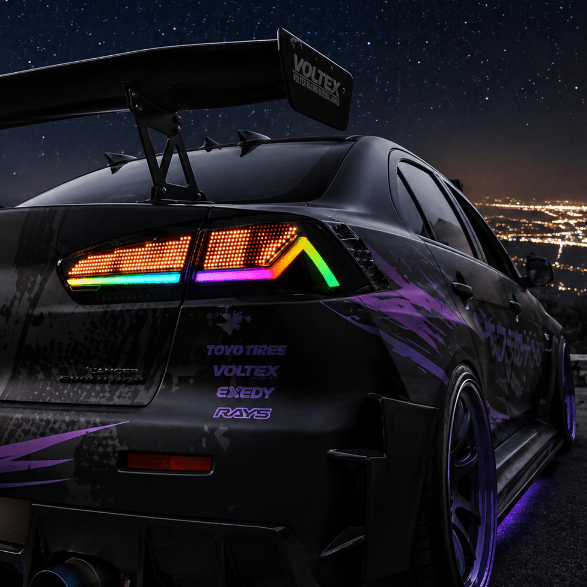 Mitsubishi Lancer 08-18 RGB Tail Lights 30 Custom Digital Patterns