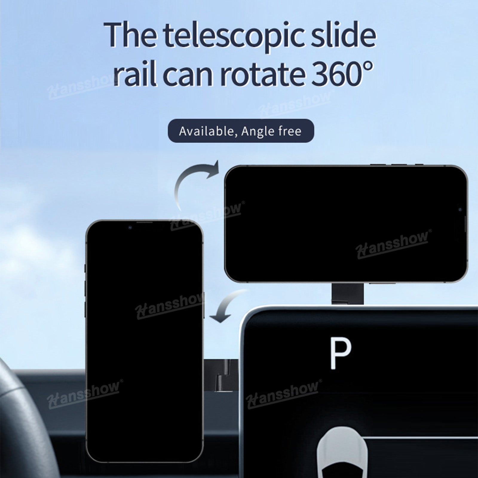 Tesla Car Rechargeable Phone Holder Mount wireless charging feature