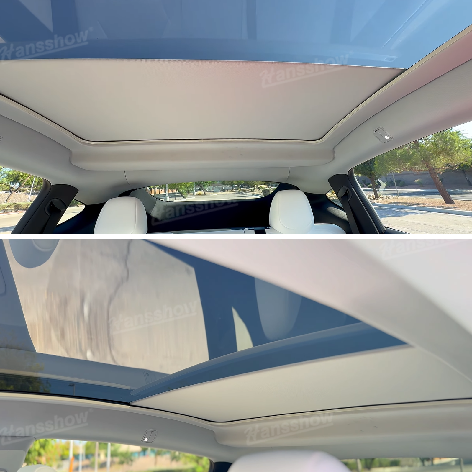 Model Y Juniper Power Sunshade showing compatibility with Model Y