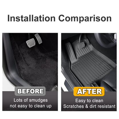 Model Y Floor Mats Custom Fit All Weather TPE Interior Accessories - installed in vehicle