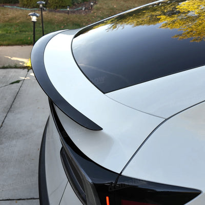 Model Y Juniper Spoiler Real Carbon Fiber Wing Rear Trunk Lip Lid - lifestyle shot