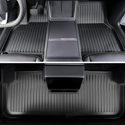 Model Y Juniper Floor Mats TPE Trunk Liners in action