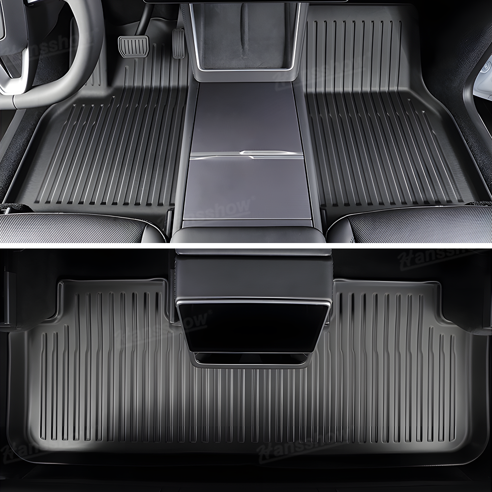 Model Y Floor Mats Custom Fit All Weather TPE Interior Accessories - front view