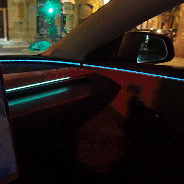 Model Y/3 Streamer Ambient Light LED Strip Light night view