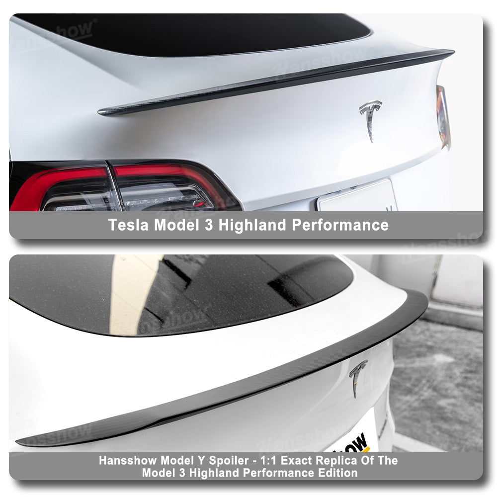 Juniper Carbon Fiber Tail Spoiler for Tesla Model Y - installed view