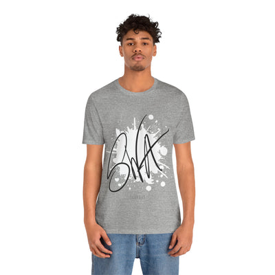 SWA Signature Splash Tee in heather red color folded
