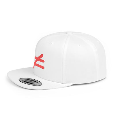 Stylish Flat Bill Snapback Hat in white with green undervisor