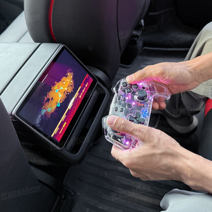 Wireless Game Controller with LED Ambient Lighting for Tesla Model Y - installed in vehicle