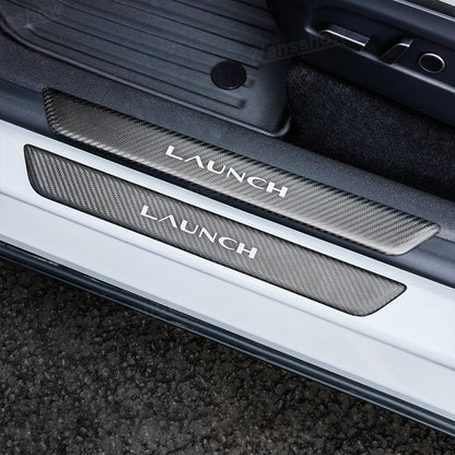 Model Y Juniper Real Carbon Fiber Door Sills front view