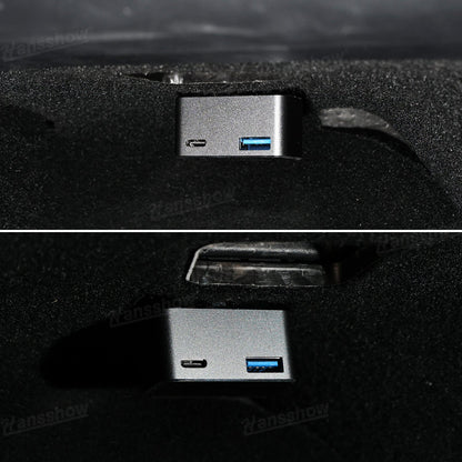 Model Y Juniper OBD Hub Adapter showing power output