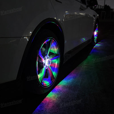 Model Y Juniper Wheel Hub Lights RGB color options