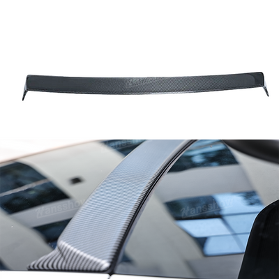 Tesla Model Y Real Carbon Fiber Roof Spoiler front view
