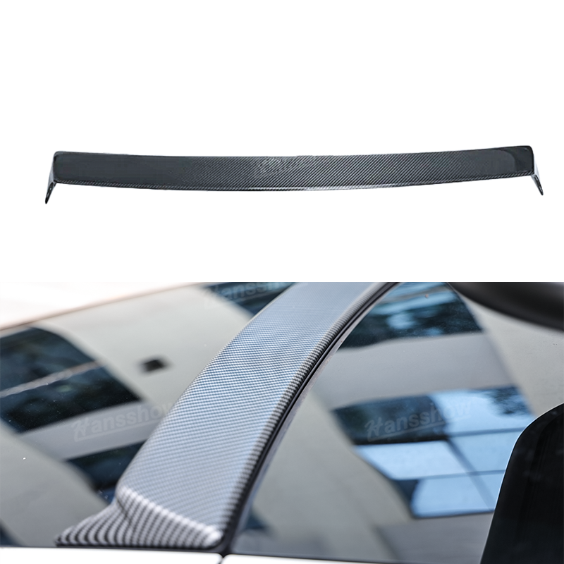 Tesla Model Y Real Carbon Fiber Roof Spoiler front view