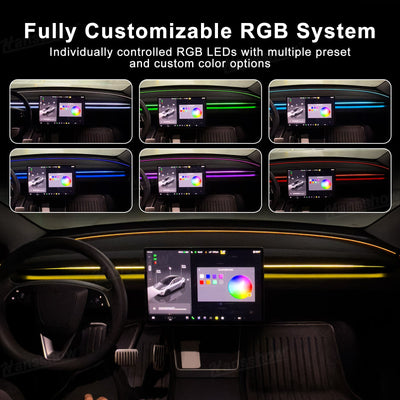 Streamer Ambient Light for Tesla Model Y & 3 sleek design