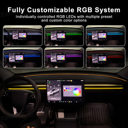 Streamer Ambient Light for Tesla Model Y & 3 sleek design
