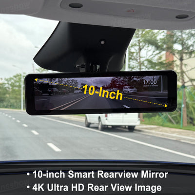 Model Y Juniper Rearview Mirror 10 Inch Dash Cam side angle