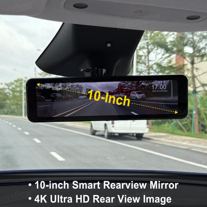 Model Y Juniper Rearview Mirror 10 Inch Dash Cam side angle