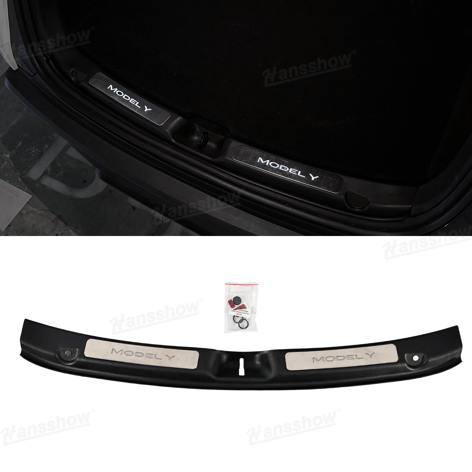 Model Y Juniper LED Rear Bumper Door Sill front view