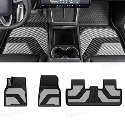 Model Y Juniper OEM Style Two-Tone TPE Floor Mats with Aluminum Pedal - Front view