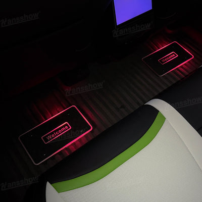 Model Y Juniper LED Floor Mat Lights with Tesla Logo - music synchronization feature