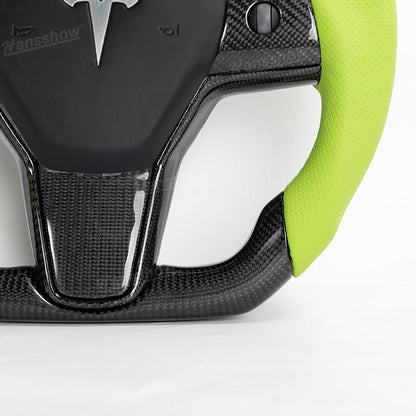 Model Y/3 Real Carbon Fiber D-Shaped Steering Wheel ergonomic design