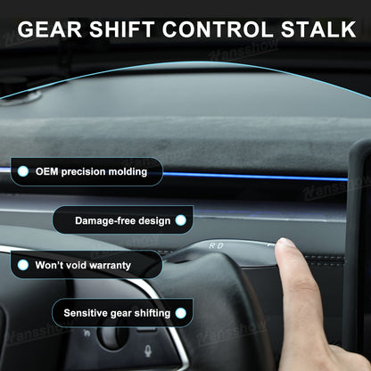 Model Y Juniper Right Side Gear Shift Control Stalks Upgrade Kit - Gear shift in action