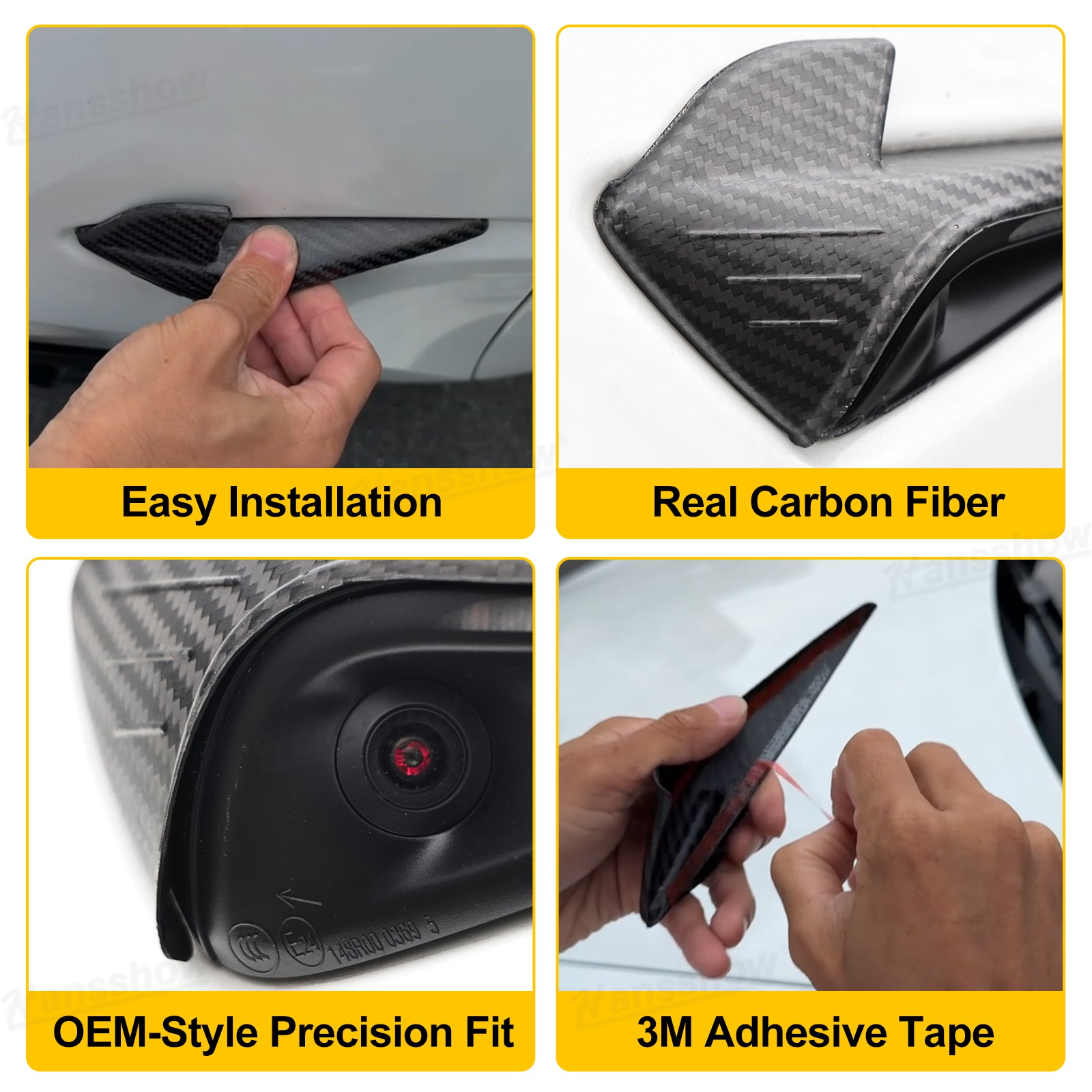 Model Y Juniper Real Carbon Fiber Exterior Accessories Side Mirror Covers &...