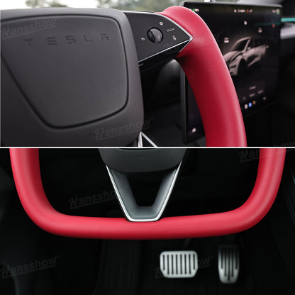 Model Y Juniper Yoke Steering Wheel with dashboard in background