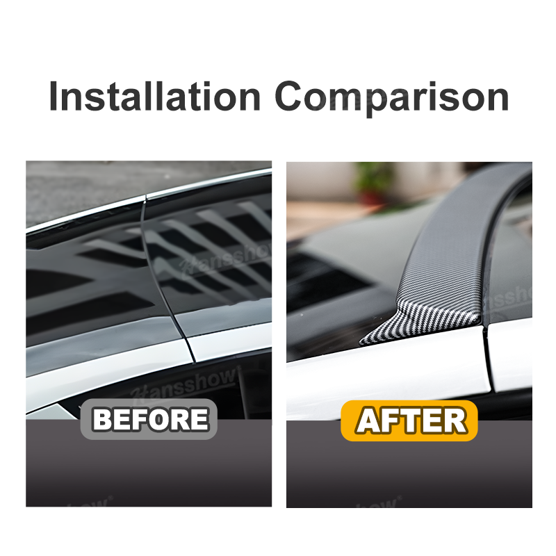 Tesla Model Y Real Carbon Fiber Roof Spoiler side angle